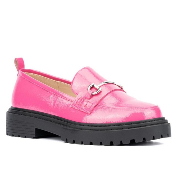 Fashion to Figure Shoes - FASHION TO FIGURE INDIGO WIDE WIDTH LOAFERS in Barbie pink *Wide